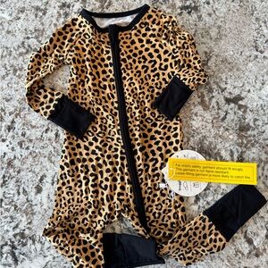 NWT Little Sleepies Cheetah Print Kids Footie